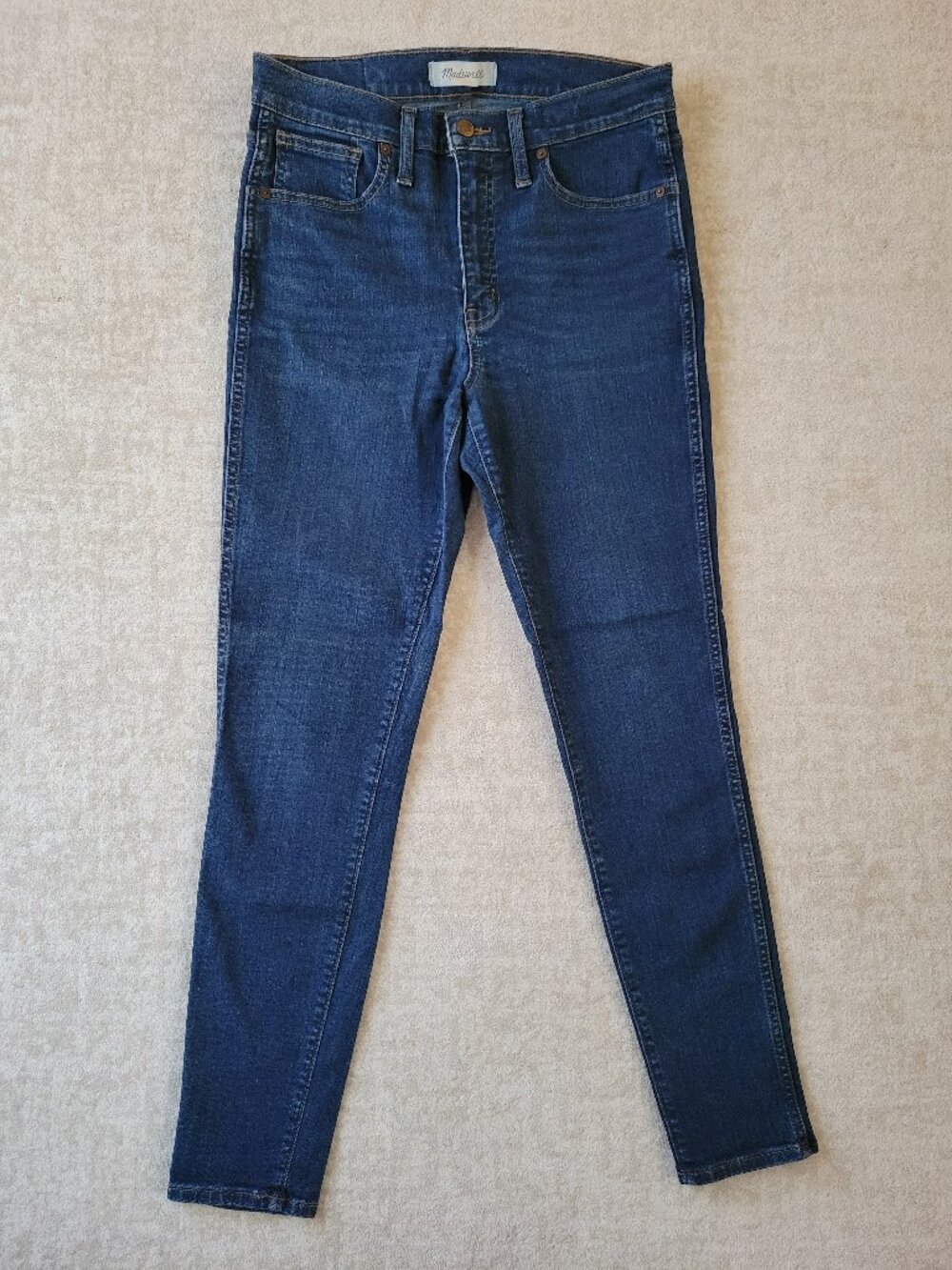 Madewell 10" High-Rise Skinny Jeans Hayes Wash 28 Stretch Blue Minimalist Boho